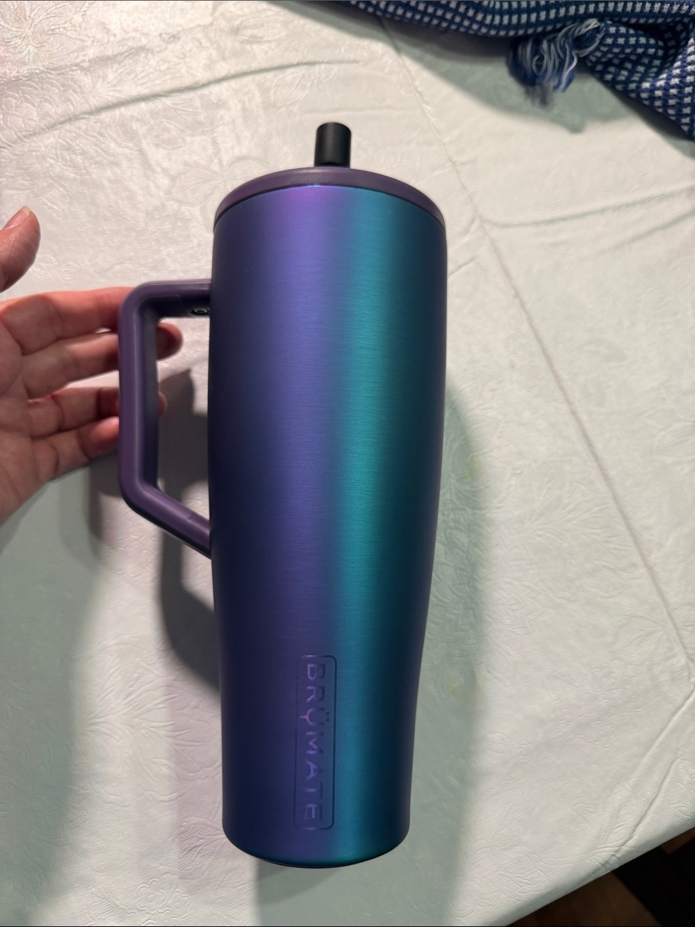 BrüMate Era 40 oz Iridescent Travel Tumbler with Handle - Teal to Purple